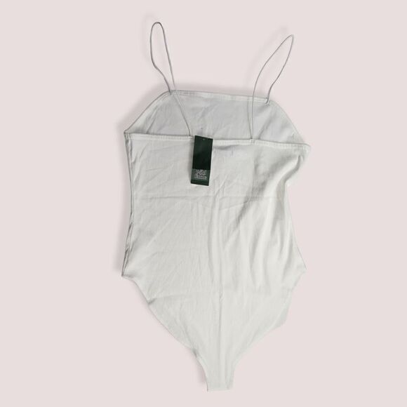 Wild Fable White Ribbed BodySuit Large - Picture 2 of 2